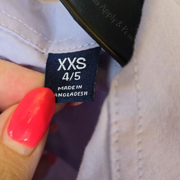 Chaps Boys 4/5 Violet Point Collar Long Sleeve Dress Shirt Formal Wedding Fancy - Picture 7 of 10